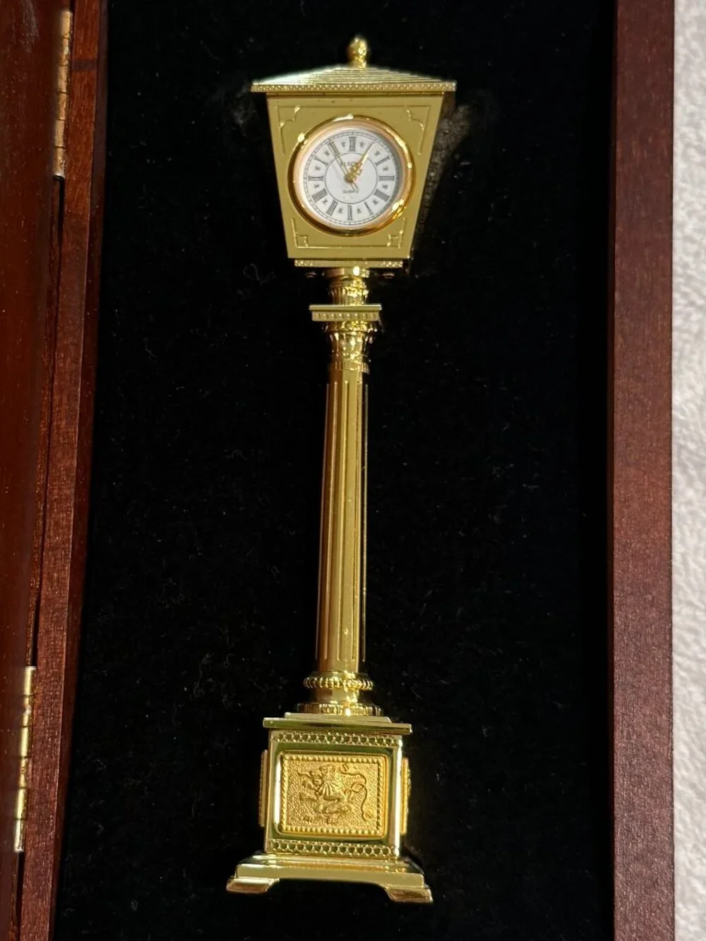 Bulova B0001 Ltd.Edition Mini Street Clock Brass w/ Wood Box COA #2439 BRSKU115